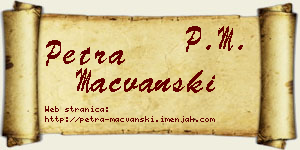 Petra Mačvanski vizit kartica